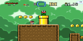 Screenshot Thumbnail / Media File 1 for Super Mario World (USA) [Hack by Superwiidude v1.0] (~Mario's Amazing Adventure)